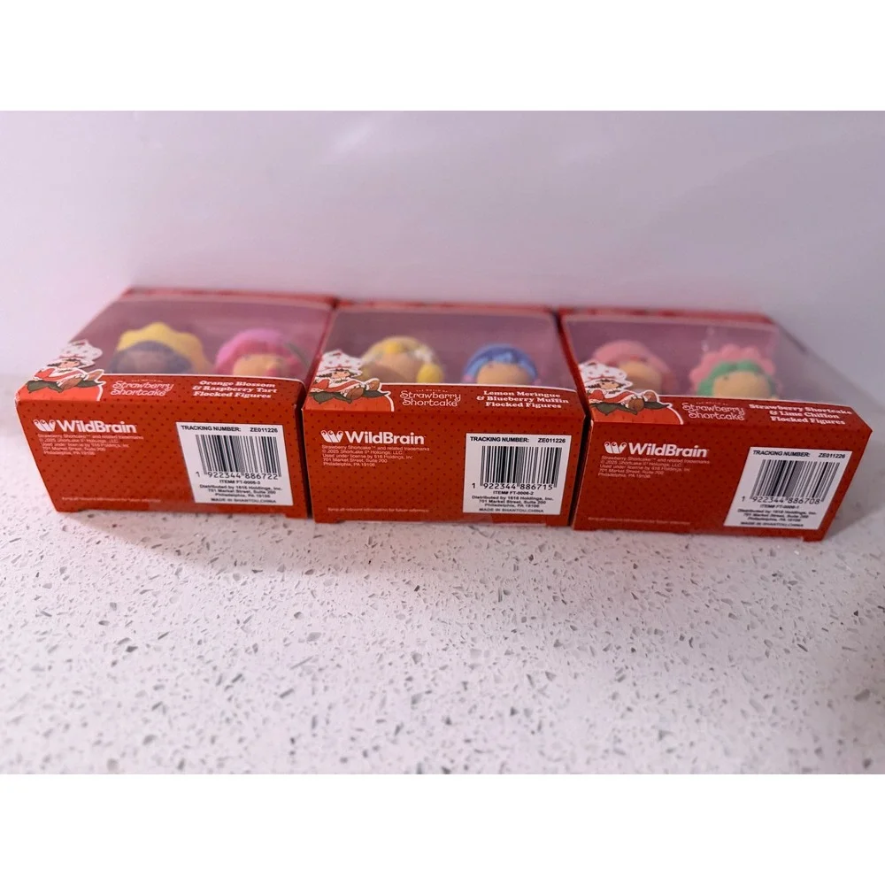 Strawberry Shortcake Flocked Figures Complete Set 6 Figures NIB 2-Packs 2023
